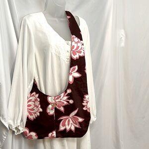 ROXY Y2K Style Pink Floral Tie Bag New with Tags Quirky Boho Purse Rare Find